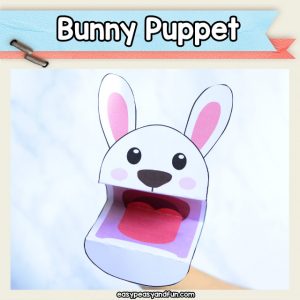 Bunny Puppet - this cute bunny craft is certainly a fun Easter craft idea for kids to make