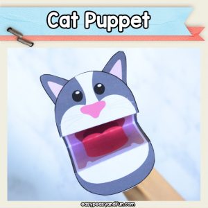 Cat Puppet - super cute craft for kids - print the templates and have fun