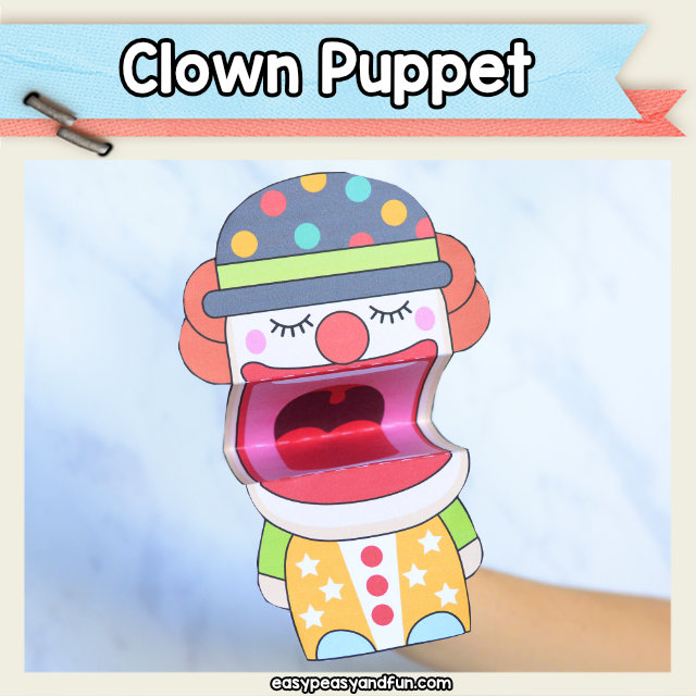 Clown Puppet - the cutest clown craft you can make with your kids