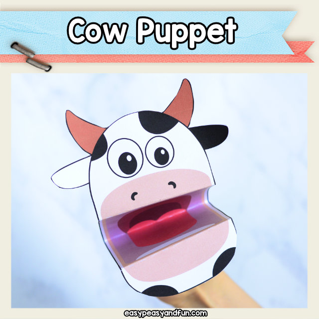 Cow Puppet - printable craft template