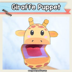 Giraffe Puppet - craft template for kids