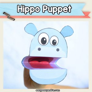 Hippo Puppet printable template