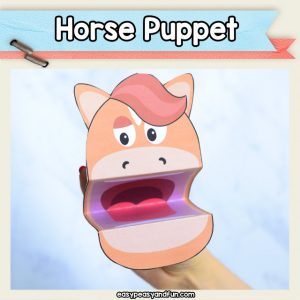 Horse Puppet - printable horse puppet template - farm animal crafts