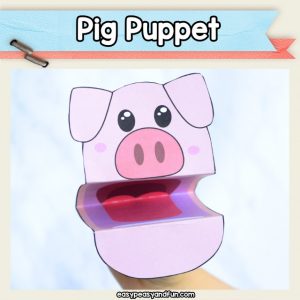 Pig Puppet -printable pig craft template