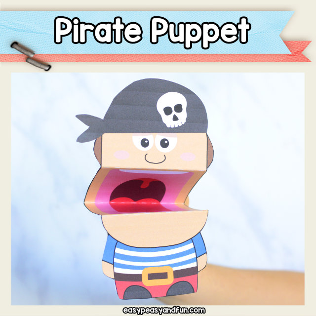 Pirate Puppet - pirate craft for kids perfect for Talk Like a Pirate Day