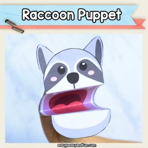 Raccoon Puppet - cute forest animal craft for kids