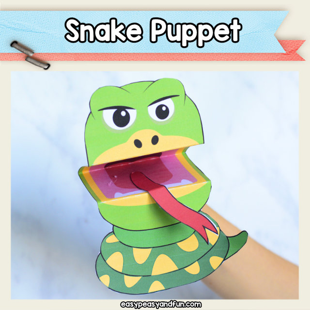 Snake Puppet - printable snake paper toy. this is a really cool craft to make with your kids