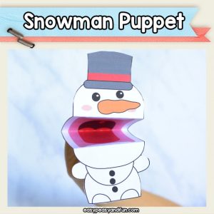 Snowman Puppet - fun snowman paper toy