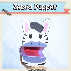 Zebra Puppet printable craft template