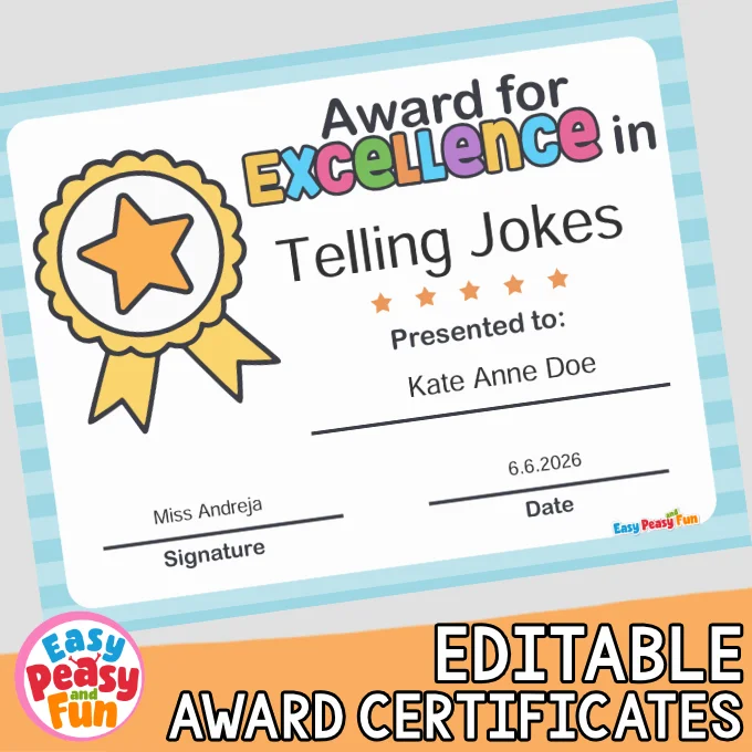Editable Award Certificates