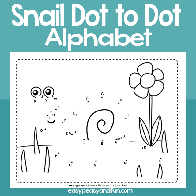 Snail dot to dot alphabet