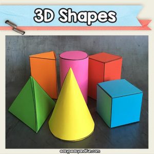 Printable 3D Shapes Template