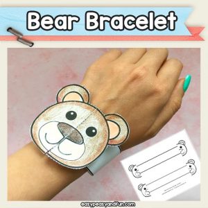 Fun and easy printable bear bracelet - cool bear craft template for kids