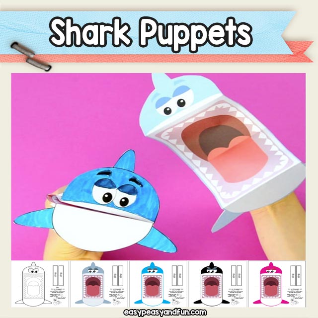 Printable Shark Puppets (and killer whale)