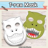 Printable T-Rex Dinosaur Mask Template – Easy Peasy and Fun Membership