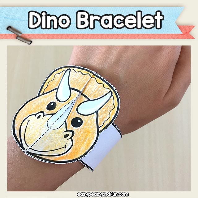 Triceratops Bracelet - Printable Dinosaur Bracelet