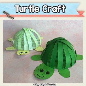 Paper Strips Turtle Craft Printable Template