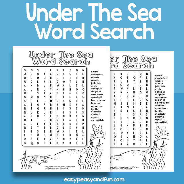 Ocean Animals Word Search Puzzles – Easy Peasy and Fun Membership
