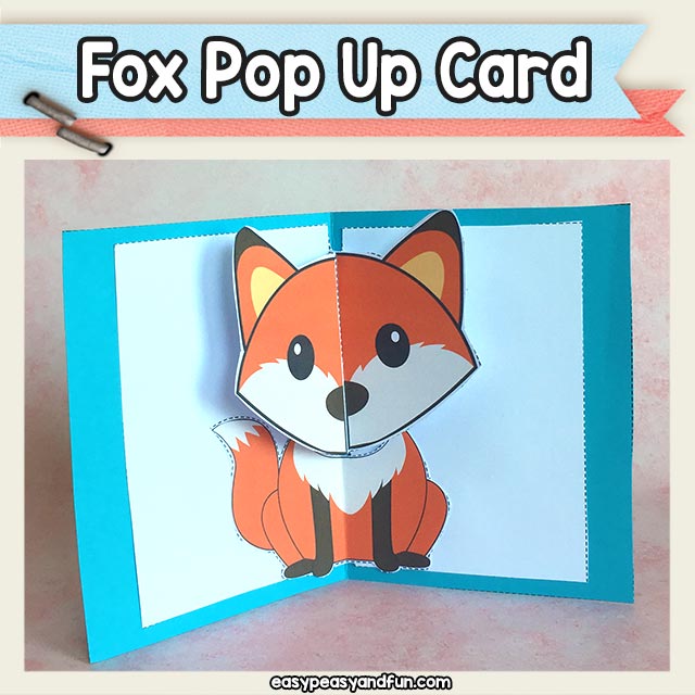 Fox Pop Up Card Printable Template - Fox Crafts for Kids