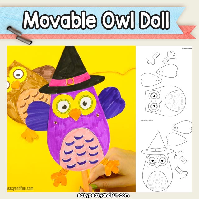 Printable Movable Paper Doll Template - Halloween Craft for Kids