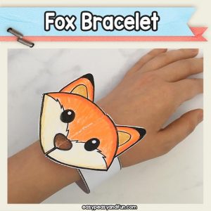 Printable Fox Paper Bracelet - a cute craft for kids to make