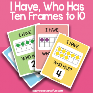 I Have, Who Has Ten Frames up to 10