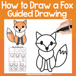Fox Guided Drawing for Kids