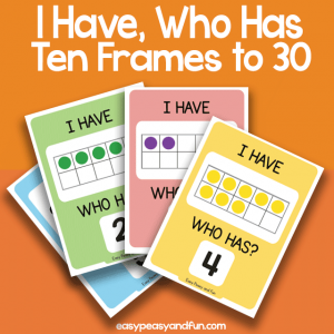 I Have, Who Has Ten Frames up to 30