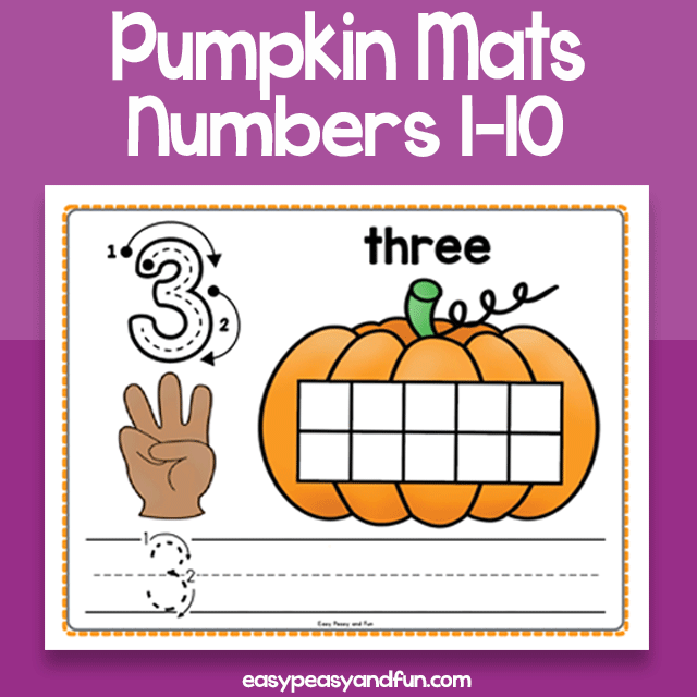 Pumpkin Number Mats - learning the numbers from 1 to 10
