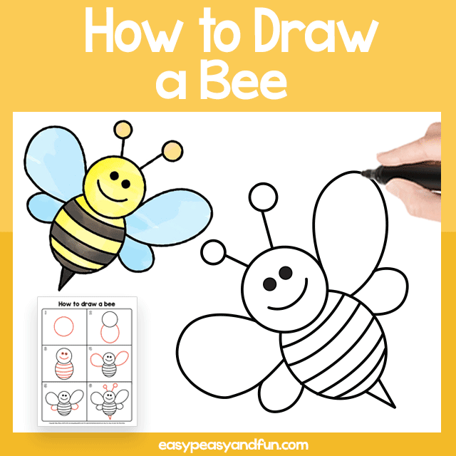 Bee Guided Drawing Printable