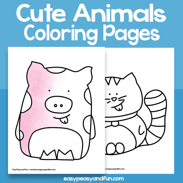 Cute Animals Coloring Pages for Kids