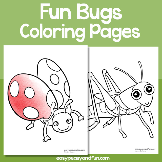 Fun bugs coloring pages
