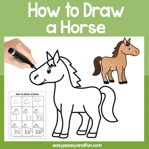 Horse Guided Drawing Printable
