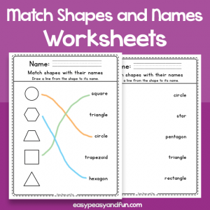 Match the Shapes with their Names Worksheets (1)