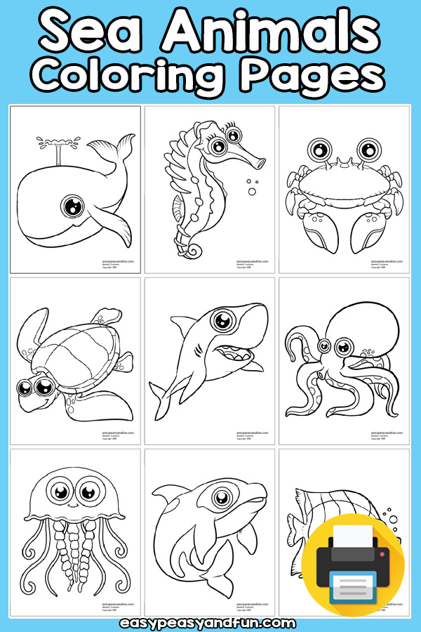 Sea Animals Coloring Pages – Easy Peasy and Fun Membership