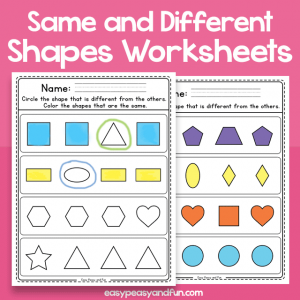 Same and Different Shapes - Worksheets