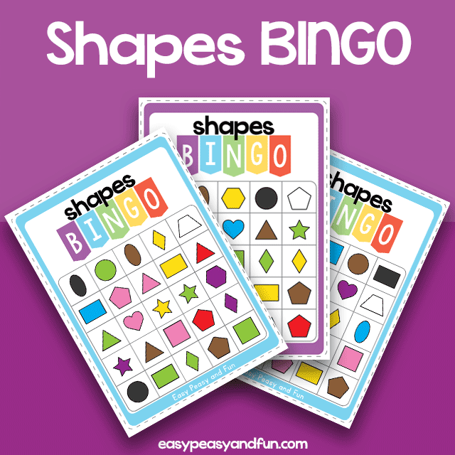 Shapes and Colors Bingo Cards - a fun game of bingo to work on shapes and colors