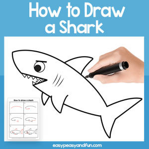 Shark Guided Drawing Printable
