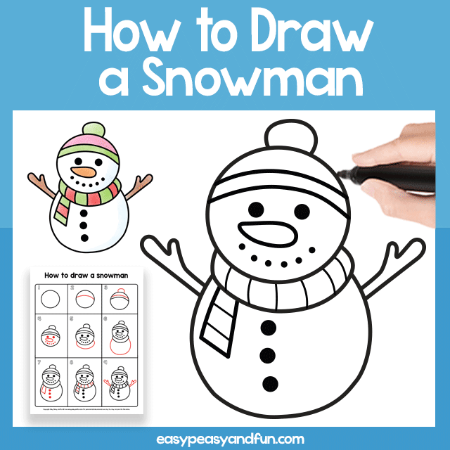 Snowman Guided Drawing Printable