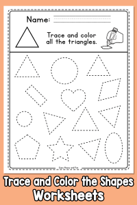 Find, Trace and Color Shapes Worksheets – Easy Peasy and Fun Membership