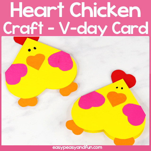 Heart Chicken Craft for Kids