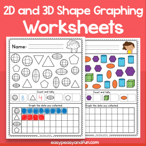2D and 3D Shape Graphing Worksheets