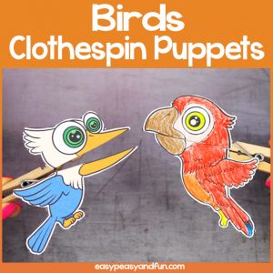 Birds Clothespin Puppets