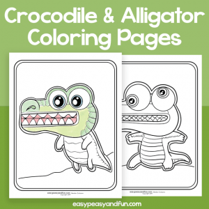Crocodile and Alligator Coloring Pages
