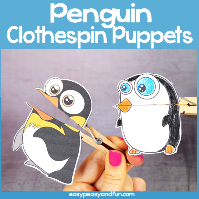 Penguin Clothespin Puppets