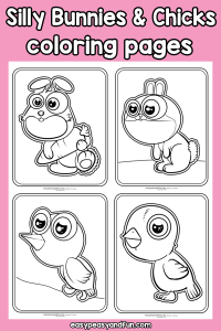 Silly Bunny and Chick Coloring Pages – Easy Peasy and Fun Membership