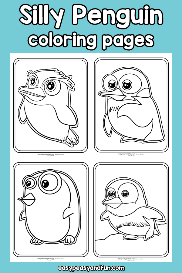 Printable Silly Penguin Coloring Pages