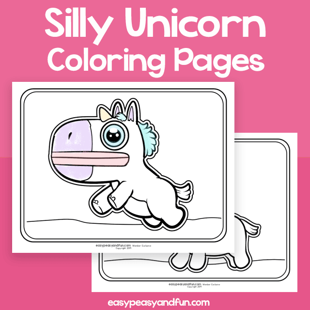 Silly Unicorn Coloring Pages