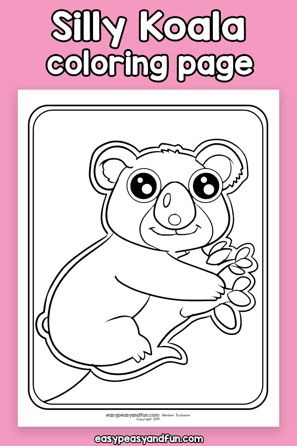 Silly Koala Coloring Page