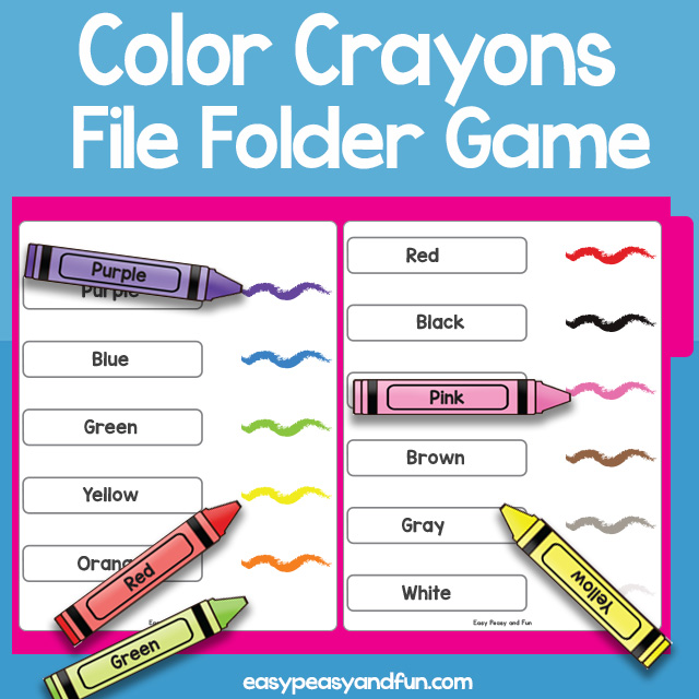 Color Crayons File Folder Game